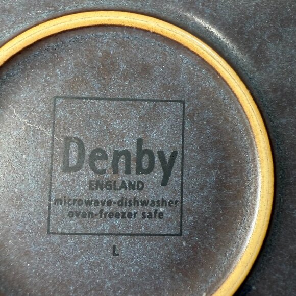 DENBY-LANGLEY Energy Dinner/Salad Plate - Celadon Green & Dark Charcoal, England - Picture 4 of 4